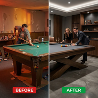 Meridian Atelier X-Frame 8-Foot Designer Pool Table — Before & After