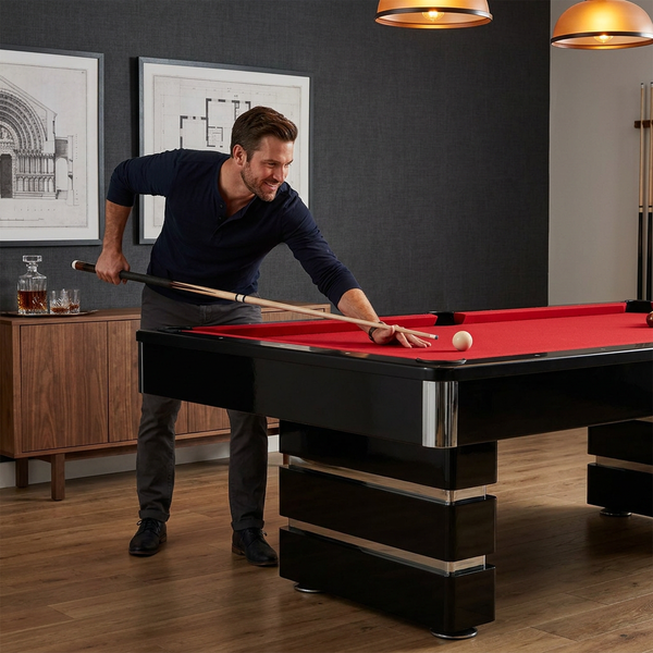 8-Foot Pool Table Designed for Championship Play, Slate Surface, Tournament Cloth, Pedestal Base