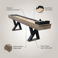 TimberLine Elite X Shuffleboard & Bowling Combo Table — infographic