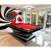 8-Foot Pool Table Designed for Championship Play, Slate Surface, Tournament Cloth, Pedestal Base